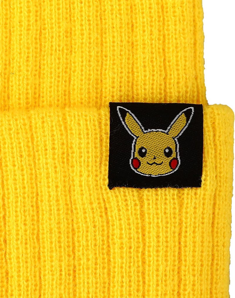 Bio World Pokemon Pikachu Inspired Adult Unisex Yellow Cuff Beanie - Image 2